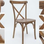 Chestnut Wood Cross Back Chair 3