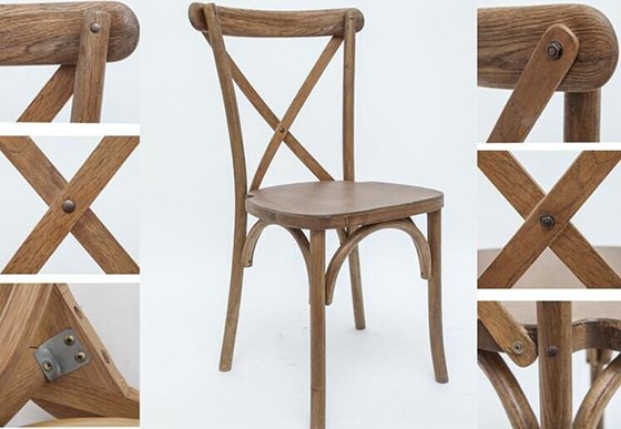 Chestnut Wood Cross Back Chair