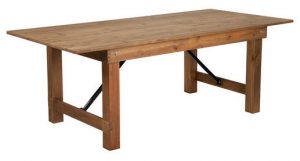 96 x 40 Rustic Pine Folding Farm Table