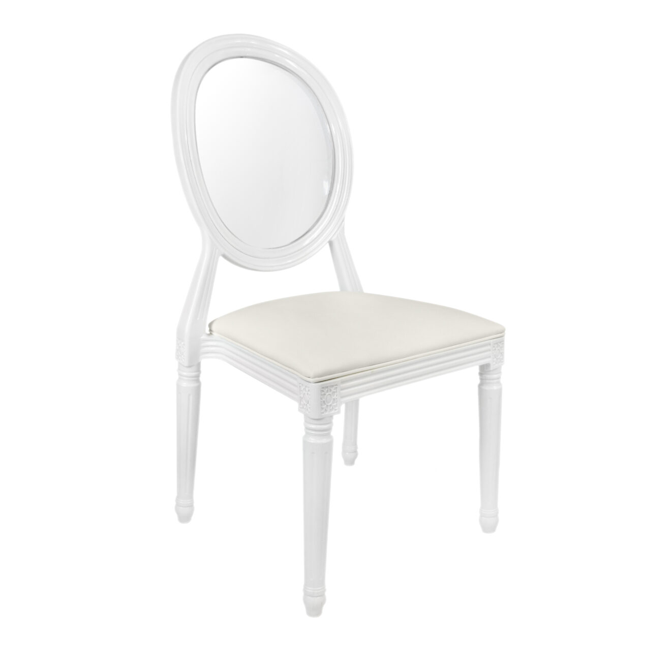 White Resin Louis Pop Chair CLPRWWC-ZG-T Right