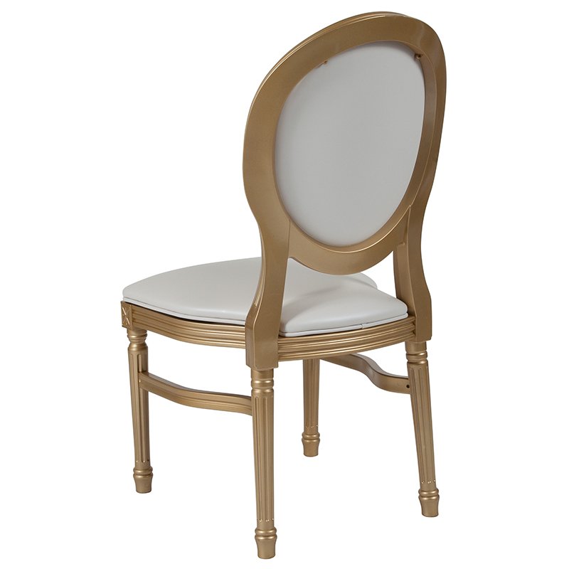 Gold Resin Louis Pop Chair with White Back Rest