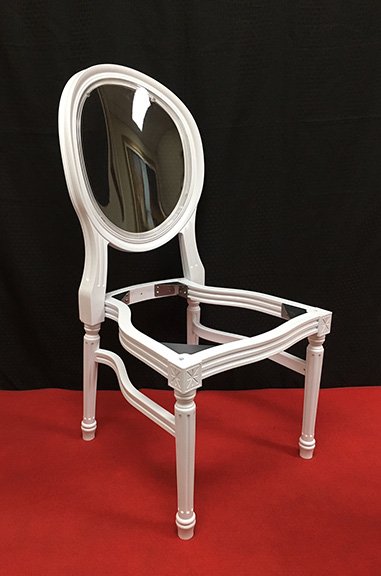 Silver Resin Louis Pop Chair with Bronze Back Rest