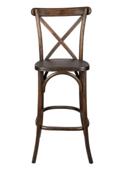 Fruitwood Wood Cross Back Barstool BXWF-ZG-T