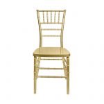 Chair Chiavari Resin Sparkling Gold Champagne Steel Core A Series CCRCHGSP STEEL AX T Front