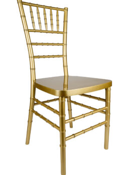 Gold Resin Steel Skeleton Chiavari Chair by Chivari Right 45 CCRG-STEEL-AX-T