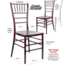 Mahogany Resin Steel Skeleton Chiavari Chair Specifications