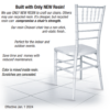 White ToughResin Mono-Frame Chiavari Chair Dimensions2 CCRW-MONO-AX-T