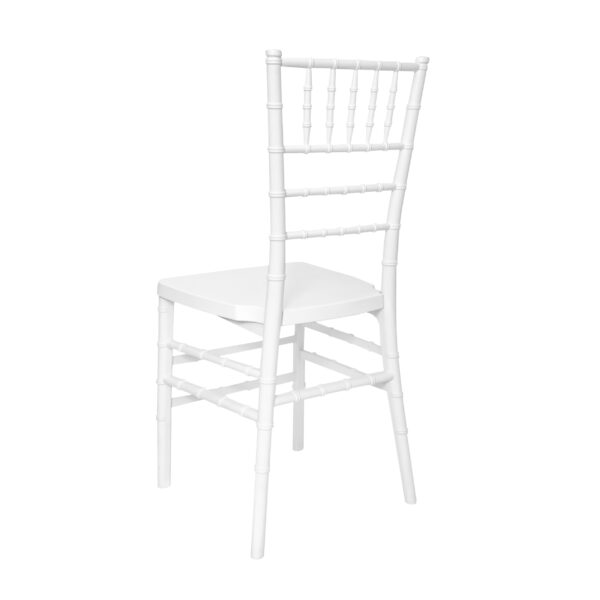 White ToughResin Mono-Frame Chiavari Chair - 48 Unit Bundle by Chivari CCRW-MONO-AX-T-1 Back