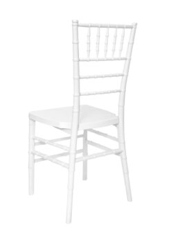 White ToughResin Mono-Frame Chiavari Chair by Chivari CCRW-MONO-AX-T Left