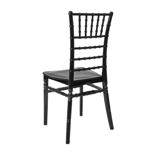 Black BasicResin Chiavari Chair by Chivari CCPB-v22-SG-T Back