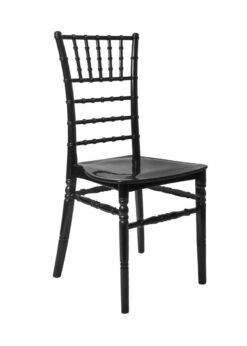 Black BasicResin Chiavari Chair by Chivari CCPB-v22-SG-T Right