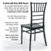 Black BasicResin Chiavari Chair specifications CCPB-V22-SG-T