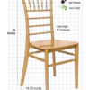 Gold BasicResin Chiavari Chair by Chivari Dimensions CCPG-v22-SG-T