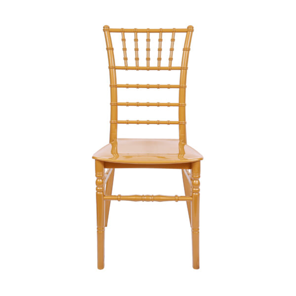 Gold BasicResin Chiavari Chair by Chivari CCPG-V22-SG-T Chair Front