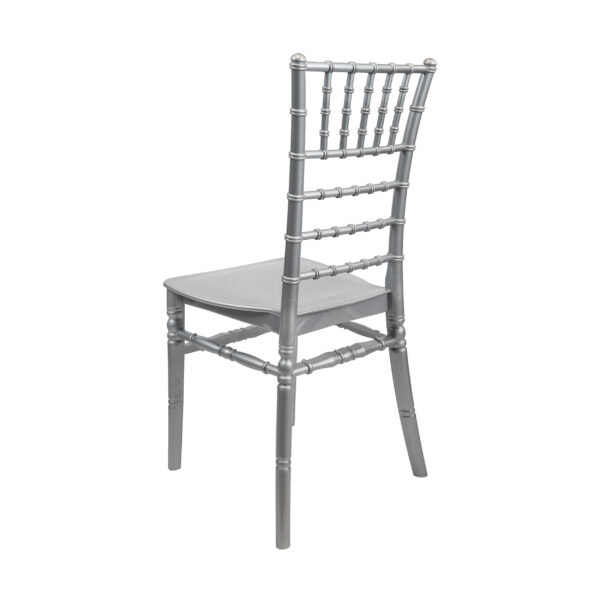 Silver BasicResin Chiavari Chair by Chivari CCPS-v22-SG-T Back