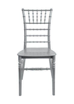 Silver BasicResin Chiavari Chair by Chivari CCPS-v22-SG-T Front