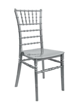 Silver BasicResin Chiavari Chair by Chivari CCPS-v22-SG-T Right