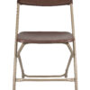 Brown Folding Chair (Steel-Poly Chair) Samson Series Heavy Duty 2 Year Warranty by Chivari Front CFPBR-CX-T