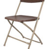 Brown Folding Chair (Steel-Poly Chair) Samson Series Heavy Duty 2 Year Warranty by Chivari Left1 CFPBR-CX-T