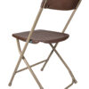 Brown Folding Chair (Steel-Poly Chair) Samson Series Heavy Duty 2 Year Warranty by Chivari Left3 CFPBR-CX-T