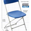 Blue Folding Chair (Steel-Poly Chair) Samson Series Heavy Duty 2 Year Warranty by Chivari CFPBLU-AX-T