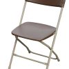 brown poly plastic folding chair