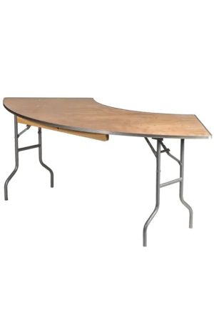 84"x30" Serpentine "Heavy Duty" Plywood Folding Banquet Table, Includes FREE METAL EDGE UPGRADE