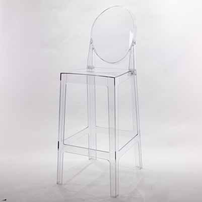 Ghost Chair Barstool with Oval Back