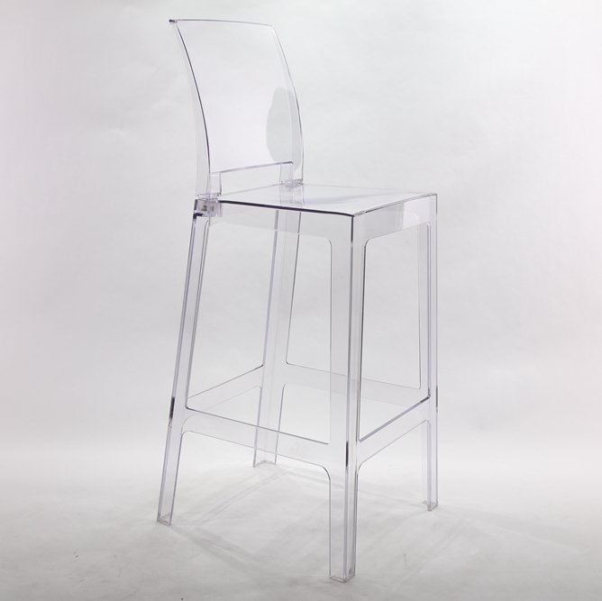 Clear Ghost Barstool with Square Back