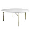 5 Foot 60" Round Plastic Banquet Table TPLSRD60-AX1-T