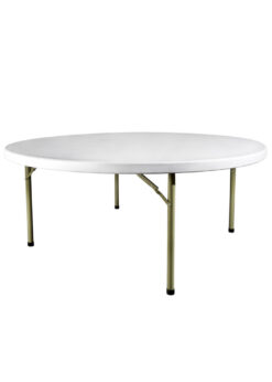 5 Foot 60" Round Plastic Banquet Table TPLSRD60-AX1-T