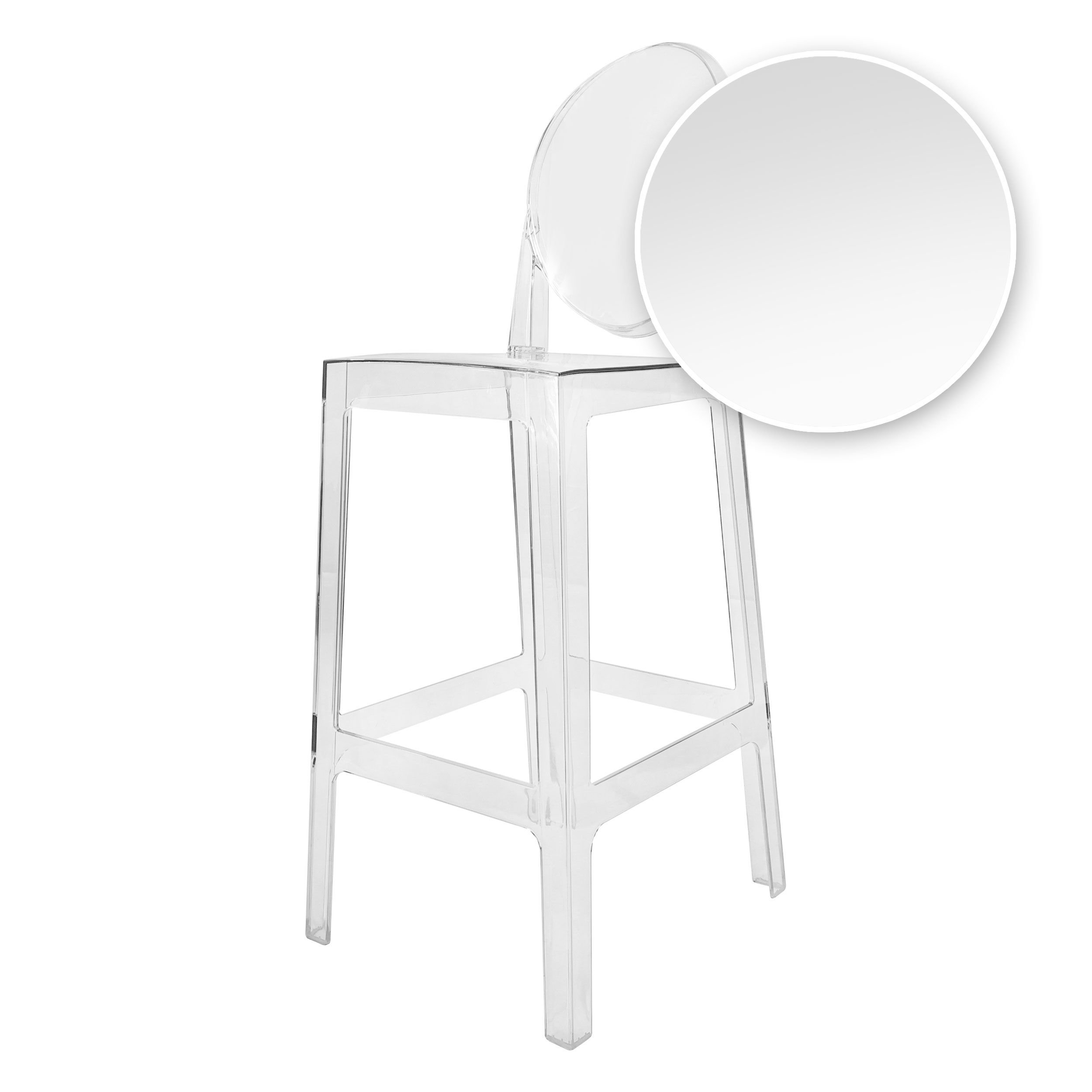 Barstool Ghost Resin Oval Oval Back Clear Z Series Does not stack BGRO ZG T Chair Swatch