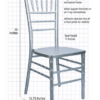 Silver ToughWood Real Wood Chiavari Chair Dimensions CCWS-ZG-T