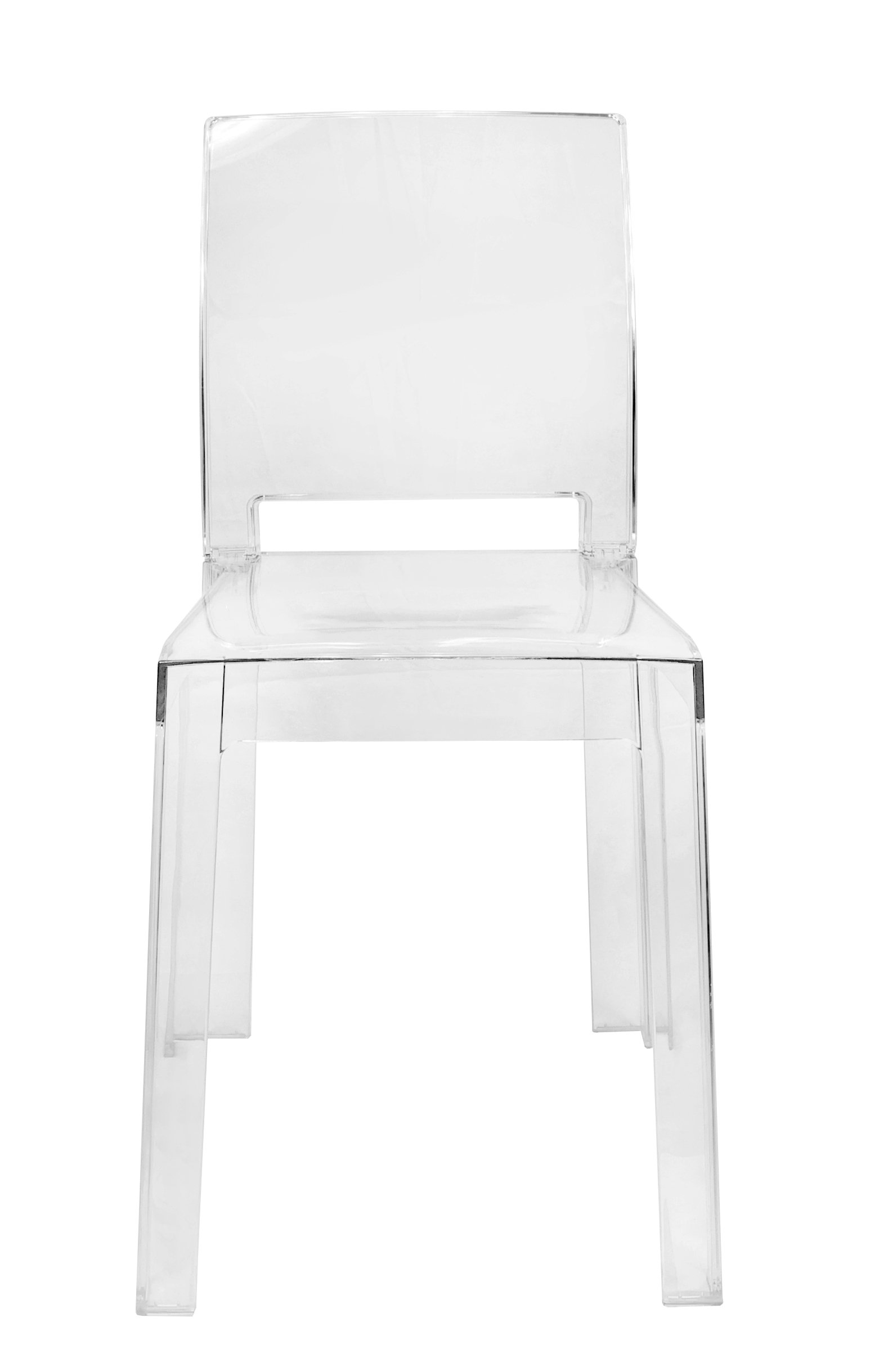 Chair, Ghost, Resin, Square Back, Clear (Z Series) (Does not stack) CGRSQ-ZG-T Front