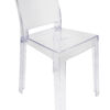 Clear Resin Square Back Ghost Chair by Chivari 45 CGRSQ-ZG-T