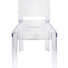 Clear Resin Square Back Ghost Chair by Chivari Front CGRSQ-ZG-T