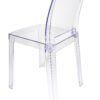 Clear Resin Square Back Ghost Chair by Chivari Left3 CGRSQ-ZG-T