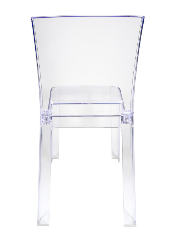 Clear Resin Square Back Ghost Chair by Chivari Back CGRSQ-ZG-T