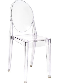 Clear Resin Oval Back Victoria Ghost Chair CGRVC-ZG-T