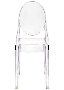 Clear Resin Oval Back Victoria Ghost Chair CGRVC-ZG-T