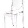 Clear Resin Oval Back Victoria Ghost Chair CGRVC-ZG-T