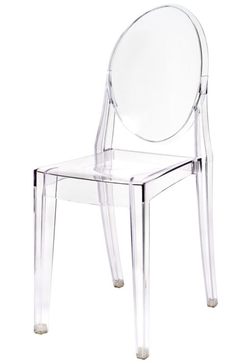 Clear Resin Oval Back Victoria Ghost Chair CGRVC-ZG-T