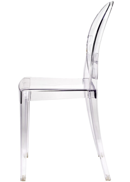 Clear Resin Oval Back Victoria Ghost Chair CGRVC-ZG-T