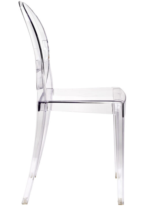 Clear Resin Oval Back Victoria Ghost Chair CGRVC-ZG-T