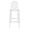 Barstool Ghost Resin Oval Oval Back Clear Z Series Does not stack BGRO ZG T Front