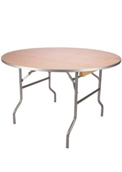 48" Round "Heavy Duty" Plywood Folding Banquet Table, Includes FREE METAL EDGE UPGRADE, $20 Value