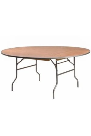 72" Round "Heavy Duty" Plywood Folding Banquet Table, Includes FREE METAL EDGE UPGRADE, $60 Value
