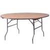 66" Round "Heavy Duty" Plywood Folding Banquet Table, Includes FREE METAL EDGE UPGRADE, $50 Value