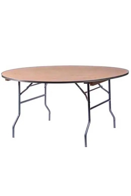 66" Round "Heavy Duty" Plywood Folding Banquet Table, Includes FREE METAL EDGE UPGRADE, $50 Value