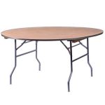 60″ Round “Heavy Duty” Plywood Banquet Table with Metal Edge